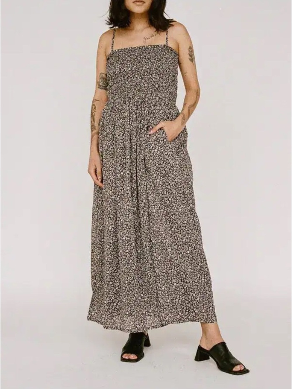 NWT Laude the Label Smocked Strappy Midi Dress – Ditsy Floral | Size Medium